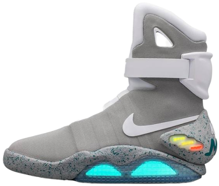 Белые кроссовки Nike Air Mag вид сбоку